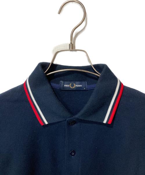 FRED PERRY（フレッドペリー）FRED PERRY (フレッドペリー) BEAMS (ビームス) 別注 Long Sleeve Pique Polo Shirt ネイビー サイズ:Mの古着・服飾アイテム