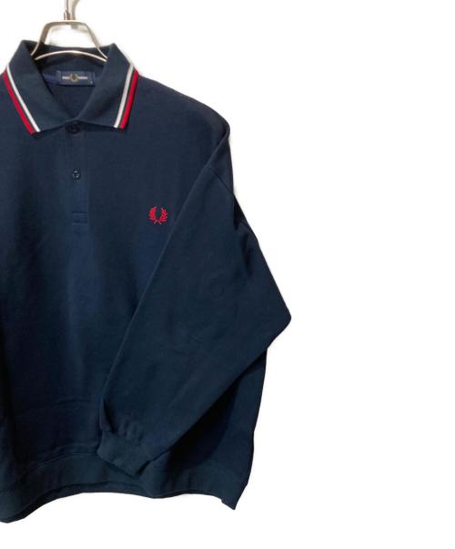 FRED PERRY（フレッドペリー）FRED PERRY (フレッドペリー) BEAMS (ビームス) 別注 Long Sleeve Pique Polo Shirt ネイビー サイズ:Mの古着・服飾アイテム