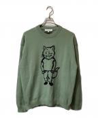 maison kitsuneメゾンキツネ）の古着「DRESSED FOX INTARSIA JUMPER ニット」｜グリーン