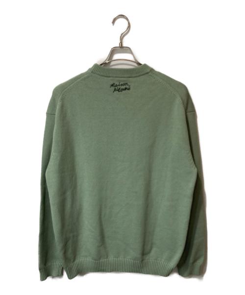 maison kitsune（メゾンキツネ）maison kitsune (メゾンキツネ) DRESSED FOX INTARSIA JUMPER ニット グリーン サイズ:L 未使用品の古着・服飾アイテム
