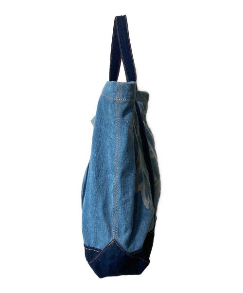 maison kitsune（メゾンキツネ）MAISON KITSUNE (メゾンキツネ) Fox Head Denim Weekender Tote Bag インディゴの古着・服飾アイテム