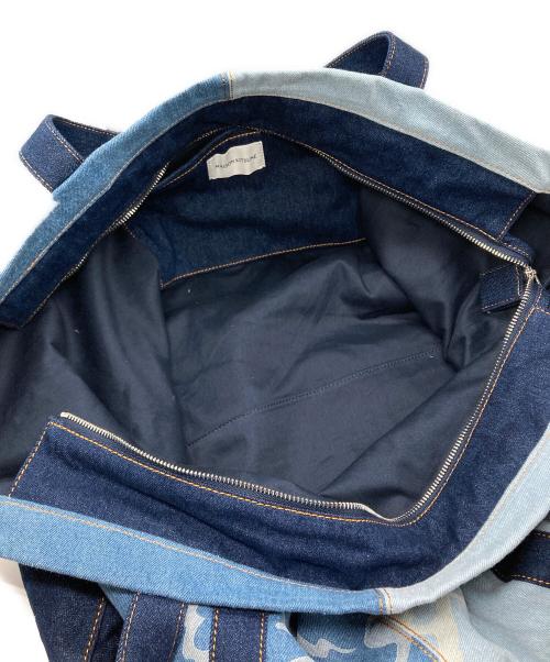 maison kitsune（メゾンキツネ）MAISON KITSUNE (メゾンキツネ) Fox Head Denim Weekender Tote Bag インディゴの古着・服飾アイテム