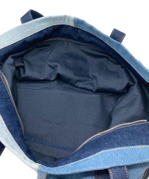 maison kitsune（メゾンキツネ）MAISON KITSUNE (メゾンキツネ) Fox Head Denim Weekender Tote Bag インディゴの古着・服飾アイテム