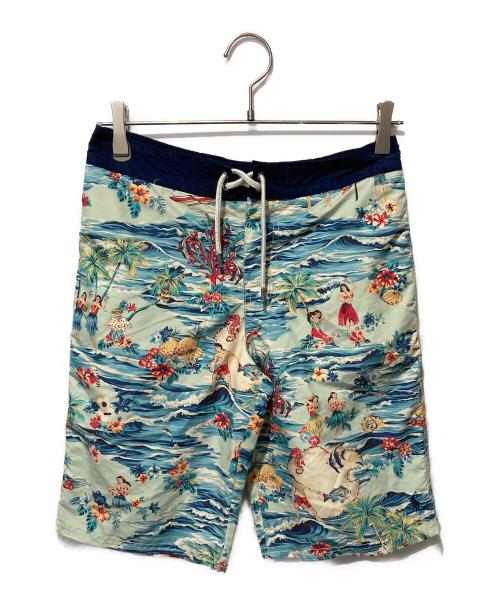 POLO RALPH LAUREN（ポロ・ラルフローレン）POLO RALPH LAUREN (ポロ・ラルフローレン) 総柄スイムショーツ ネイビー サイズ:160CMの古着・服飾アイテム