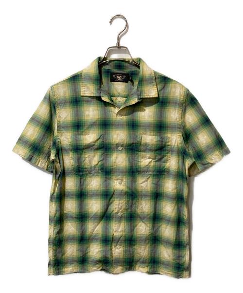 RRL（ダブルアールエル）RRL (ダブルアールエル) 半袖開襟オンブレチェックシャツ グリーン サイズ:Sの古着・服飾アイテム