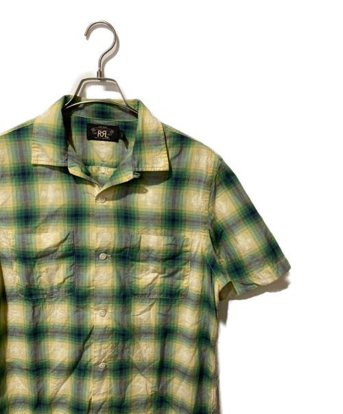 RRL（ダブルアールエル）RRL (ダブルアールエル) 半袖開襟オンブレチェックシャツ グリーン サイズ:Sの古着・服飾アイテム
