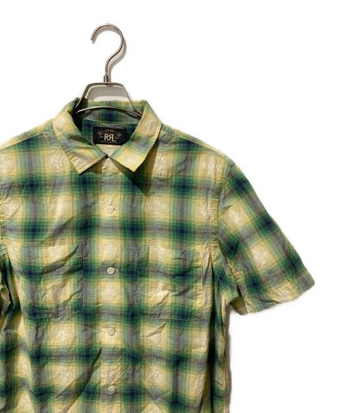 RRL（ダブルアールエル）RRL (ダブルアールエル) 半袖開襟オンブレチェックシャツ グリーン サイズ:Sの古着・服飾アイテム