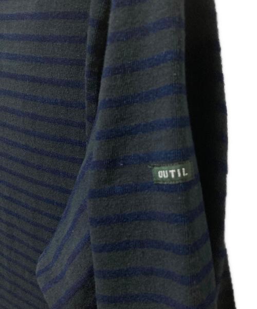 OUTIL（ウティ）OUTIL (ウティ) バスクシャツ グリーン×ネイビーの古着・服飾アイテム