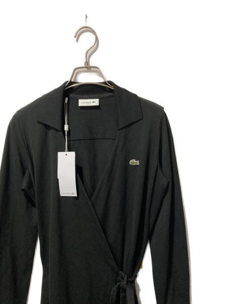LACOSTE（ラコステ）LACOSTE (ラコステ) ポロシャツディテールラップドレス ブラック サイズ:36 未使用品の古着・服飾アイテム