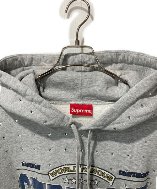 SUPREME（シュプリーム）SUPREME (シュプリーム) Rhinestone Hooded Sweatshirt グレー サイズ:XXLの古着・服飾アイテム