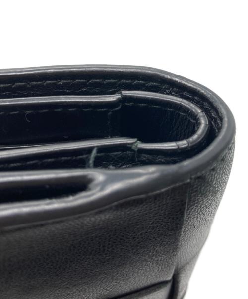 BOTTEGA VENETA（ボッテガベネタ）BOTTEGA VENETA (ボッテガベネタ) カセットスモールコンパクトイントレチャートウォレット ブラックの古着・服飾アイテム