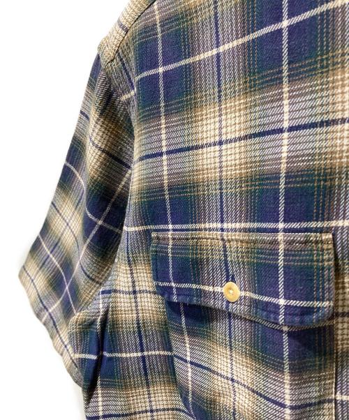 RRL（ダブルアールエル）RRL (ダブルアールエル) 90's 半袖チェックシャツ ネイビー サイズ:Lの古着・服飾アイテム