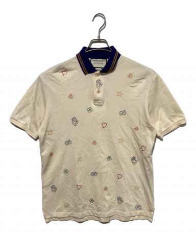 中古・古着通販】GUCCI (グッチ) エンブロイダリー半袖ポロシャツ