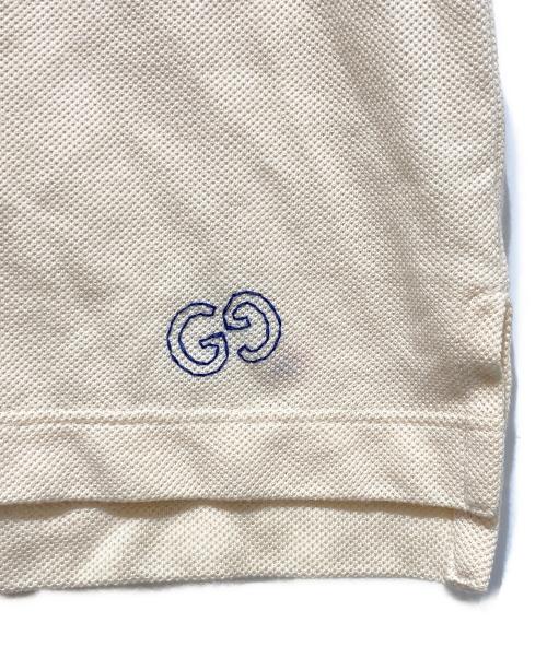 GUCCI（グッチ）GUCCI (グッチ) エンブロイダリー半袖ポロシャツ アイボリー サイズ:Mの古着・服飾アイテム