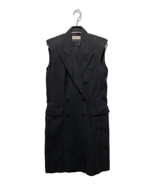 DRIES VAN NOTEN（ドリスヴァンノッテン）DRIES VAN NOTEN (ドリスヴァンノッテン) ダブルブレステッドロングベスト ブラック サイズ:36の古着・服飾アイテム