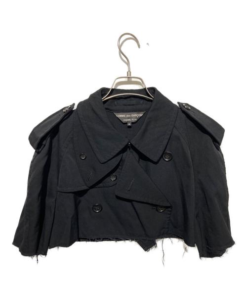COMME des GARCONS HOMME PLUS（コムデギャルソンオムプリュス）COMME des GARCONS HOMME PLUS (コムデギャルソンオムプリュス) カットオフトレンチジャケット ブラック サイズ:Mの古着・服飾アイテム
