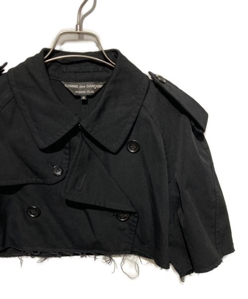 COMME des GARCONS HOMME PLUS（コムデギャルソンオムプリュス）COMME des GARCONS HOMME PLUS (コムデギャルソンオムプリュス) カットオフトレンチジャケット ブラック サイズ:Mの古着・服飾アイテム