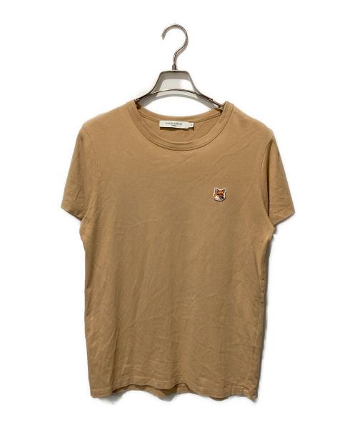maison kitsune（メゾンキツネ）maison kitsune (メゾンキツネ) フォックスヘッドパッチクラシックTシャツ ベージュ サイズ:Mの古着・服飾アイテム