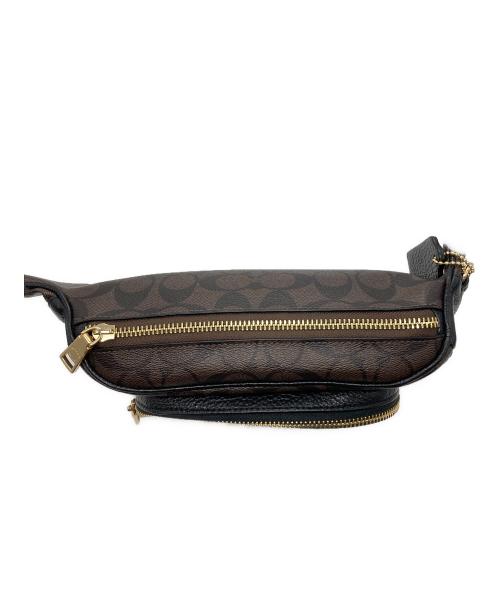 COACH（コーチ）COACH (コーチ) シグネチャーボディバッグ ブラウン×ブラックの古着・服飾アイテム