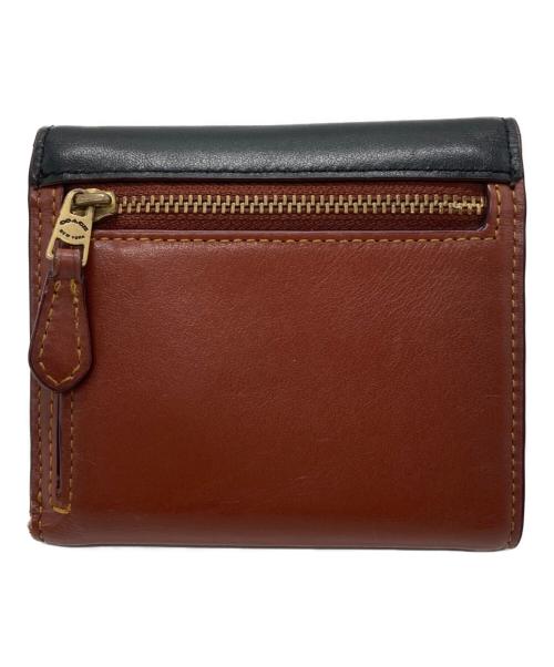 COACH（コーチ）COACH (コーチ) 3つ折り財布 ブラウン×ブラックの古着・服飾アイテム