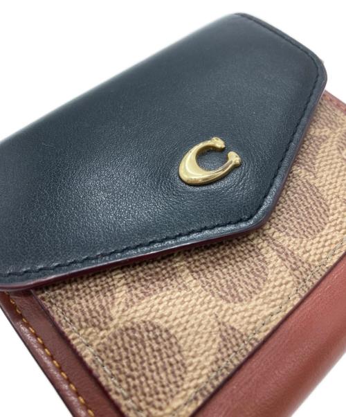 COACH（コーチ）COACH (コーチ) 3つ折り財布 ブラウン×ブラックの古着・服飾アイテム