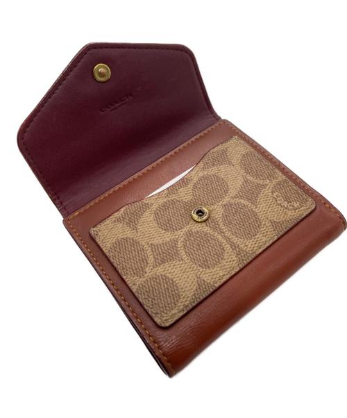 COACH（コーチ）COACH (コーチ) 3つ折り財布 ブラウン×ブラックの古着・服飾アイテム