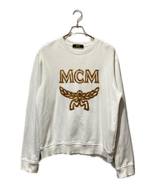 MCM（エムシーエム）MCM (エムシーエム) クラシックロゴスウェット ホワイト サイズ:Mの古着・服飾アイテム