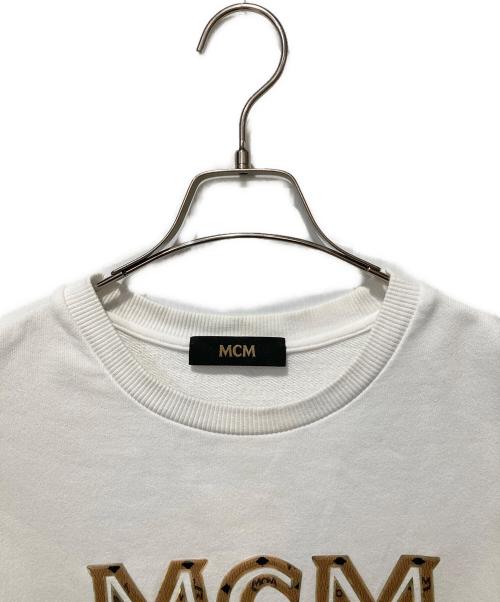 MCM（エムシーエム）MCM (エムシーエム) クラシックロゴスウェット ホワイト サイズ:Mの古着・服飾アイテム