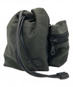 Y'sワイズ）の古着「VINTAGE NYLON TWILL DEFORMED POUCHヴィンテージ ナイロン ツイル デフォルメ ポーチ」｜カーキ