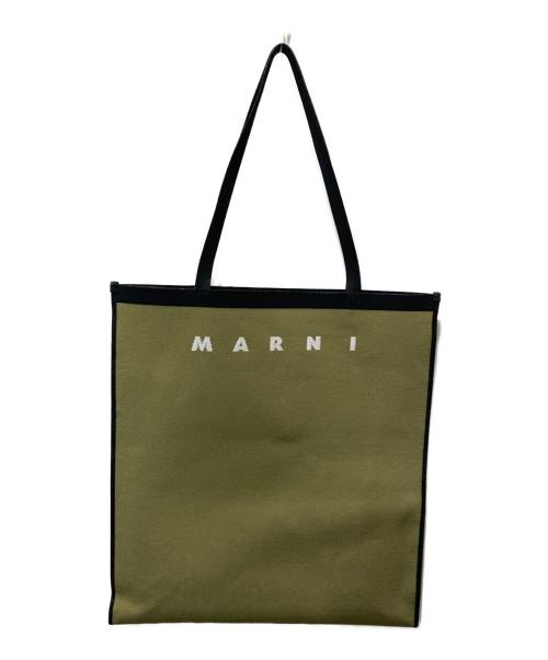 MARNI（マルニ）MARNI (マルニ) ジャガードトートバッグ カーキの古着・服飾アイテム