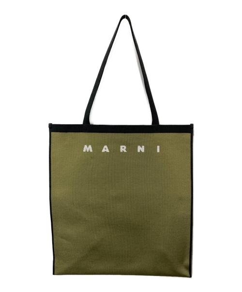 MARNI（マルニ）MARNI (マルニ) ジャガードトートバッグ カーキの古着・服飾アイテム