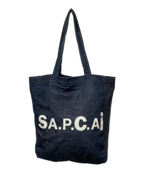 A.P.C.（アーペーセー）A.P.C. (アーペーセー) sacai (サカイ) リバーシブルトートバッグ インディゴの古着・服飾アイテム