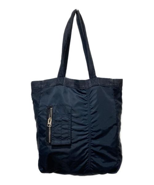 A.P.C.（アーペーセー）A.P.C. (アーペーセー) sacai (サカイ) リバーシブルトートバッグ インディゴの古着・服飾アイテム