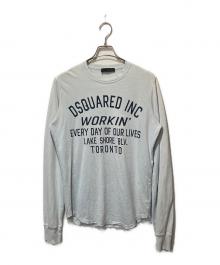 DSQUARED2（ディースクエアード）の古着「ダメージ加工ロングスリーブカットソー」｜ブルー