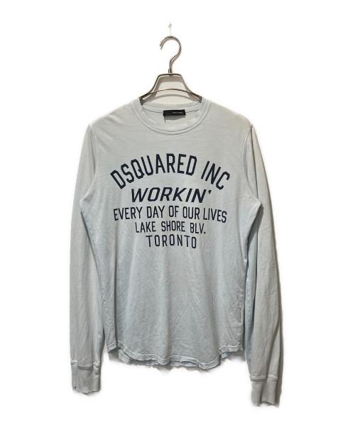 DSQUARED2（ディースクエアード）DSQUARED2 (ディースクエアード) ダメージ加工ロングスリーブカットソー ブルー サイズ:Mの古着・服飾アイテム