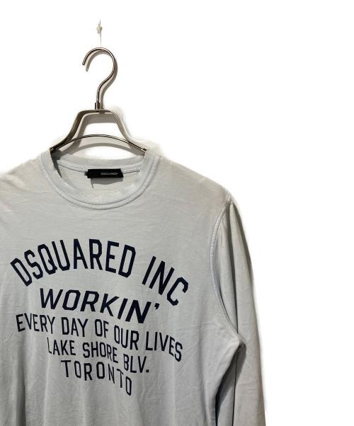 DSQUARED2（ディースクエアード）DSQUARED2 (ディースクエアード) ダメージ加工ロングスリーブカットソー ブルー サイズ:Mの古着・服飾アイテム