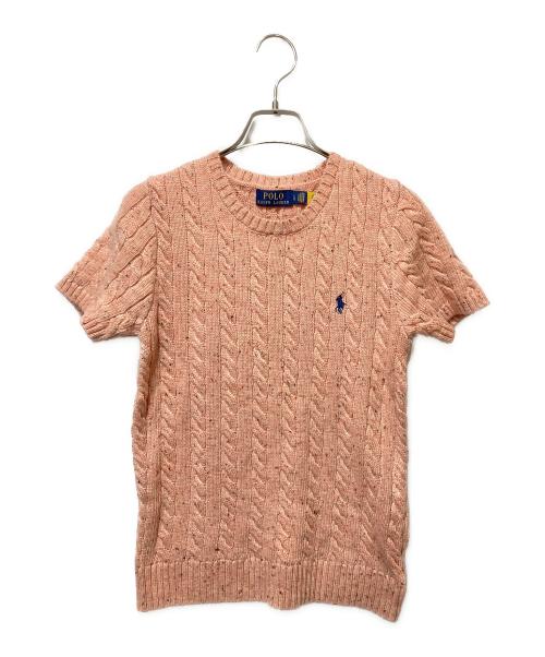 POLO RALPH LAUREN（ポロ・ラルフローレン）POLO RALPH LAUREN (ポロ・ラルフローレン) 半袖ニット ピンク サイズ:Lの古着・服飾アイテム