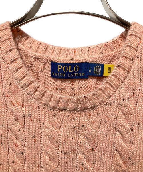POLO RALPH LAUREN（ポロ・ラルフローレン）POLO RALPH LAUREN (ポロ・ラルフローレン) 半袖ニット ピンク サイズ:Lの古着・服飾アイテム