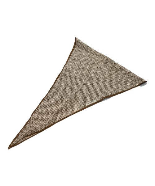 HERMES（エルメス）HERMES (エルメス) 総柄ロサンジュシルクひし形スカーフ ブラウンの古着・服飾アイテム