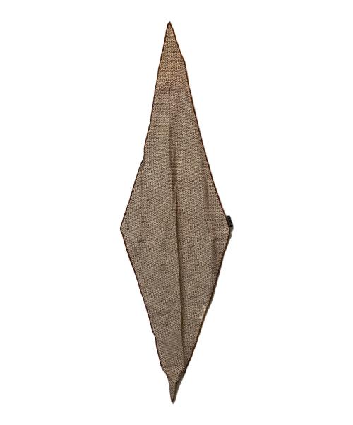 HERMES（エルメス）HERMES (エルメス) 総柄ロサンジュシルクひし形スカーフ ブラウンの古着・服飾アイテム