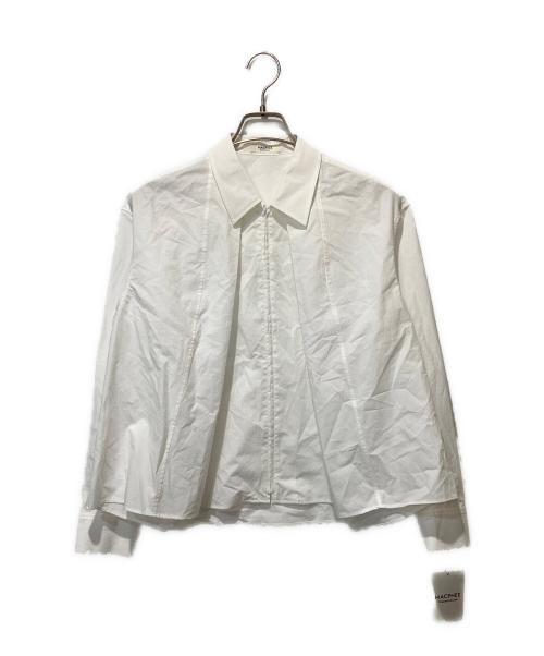 MACPHEE（マカフィー）MACPHEE (マカフィー) コットンタイプライター ジップブラウス ホワイト サイズ:SIZE 36の古着・服飾アイテム