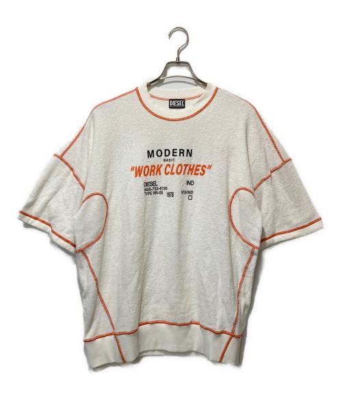 DIESEL（ディーゼル）DIESEL (ディーゼル) 半袖スウェット ホワイト サイズ:L 未使用品の古着・服飾アイテム