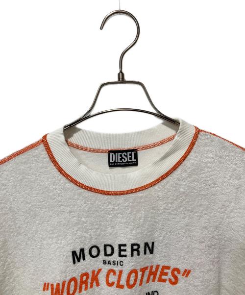 DIESEL（ディーゼル）DIESEL (ディーゼル) 半袖スウェット ホワイト サイズ:L 未使用品の古着・服飾アイテム