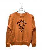 BUZZ RICKSON'S×PEANUTSバズリクソンズ×ピーナッツ）の古着「前Vプリントスウェット」｜オレンジ