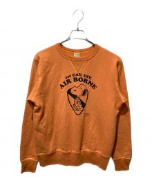 BUZZ RICKSON'S×PEANUTS（バズリクソンズ×ピーナッツ）の古着「前Vプリントスウェット」｜オレンジ