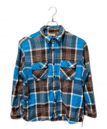 SUGAR CANE（シュガーケーン）の古着「FICTION ROMANCE TWILL CHECK WORK SHIRTSフィクションロマンスツイルチェックワークシャツ」｜ブルー