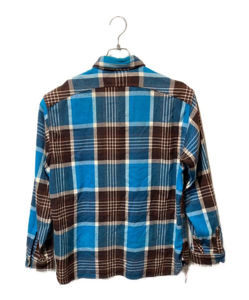 SUGAR CANE（シュガーケーン）SUGAR CANE (シュガーケーン) FICTION ROMANCE TWILL CHECK WORK SHIRTSフィクションロマンスツイルチェックワークシャツ ブルー サイズ:Ｌの古着・服飾アイテム