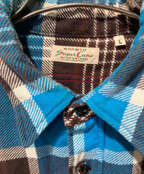 SUGAR CANE（シュガーケーン）SUGAR CANE (シュガーケーン) FICTION ROMANCE TWILL CHECK WORK SHIRTSフィクションロマンスツイルチェックワークシャツ ブルー サイズ:Ｌの古着・服飾アイテム