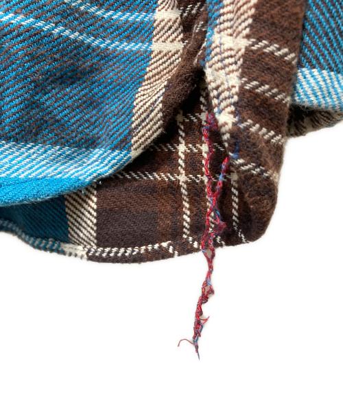 SUGAR CANE（シュガーケーン）SUGAR CANE (シュガーケーン) FICTION ROMANCE TWILL CHECK WORK SHIRTSフィクションロマンスツイルチェックワークシャツ ブルー サイズ:Ｌの古着・服飾アイテム