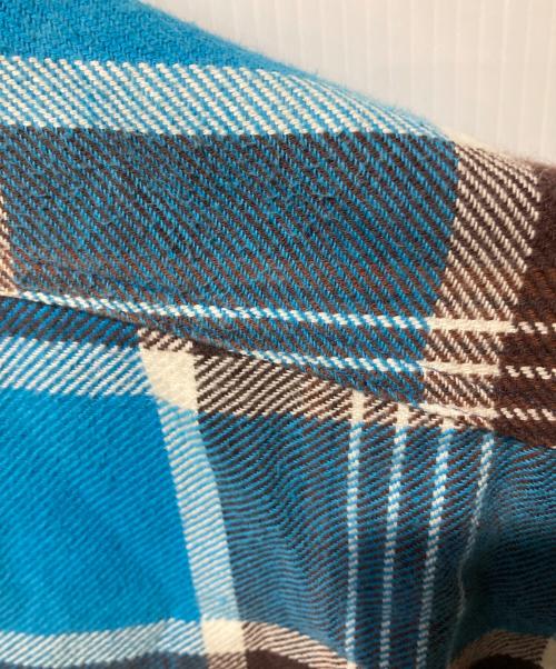 SUGAR CANE（シュガーケーン）SUGAR CANE (シュガーケーン) FICTION ROMANCE TWILL CHECK WORK SHIRTSフィクションロマンスツイルチェックワークシャツ ブルー サイズ:Ｌの古着・服飾アイテム
